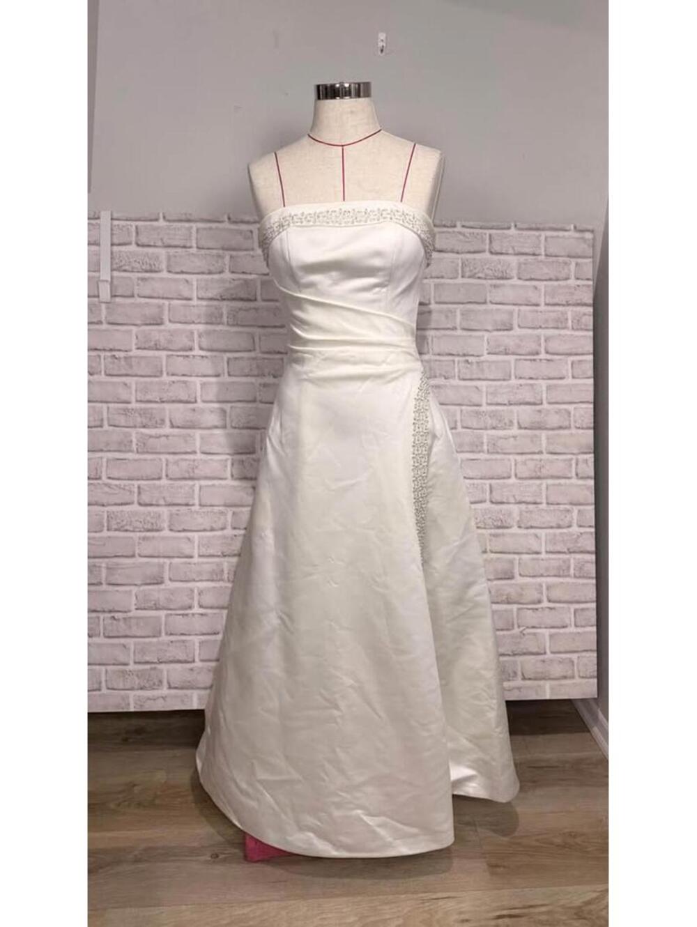 Wedding‎ Dress Strapless Ruched Bodice Corset Closure Women's 8 Bryan’s Bride